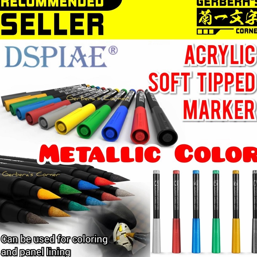 

Modern DSPIAE Soft Tipped Marker Acrylic Metallic Color Panel Lining Marker