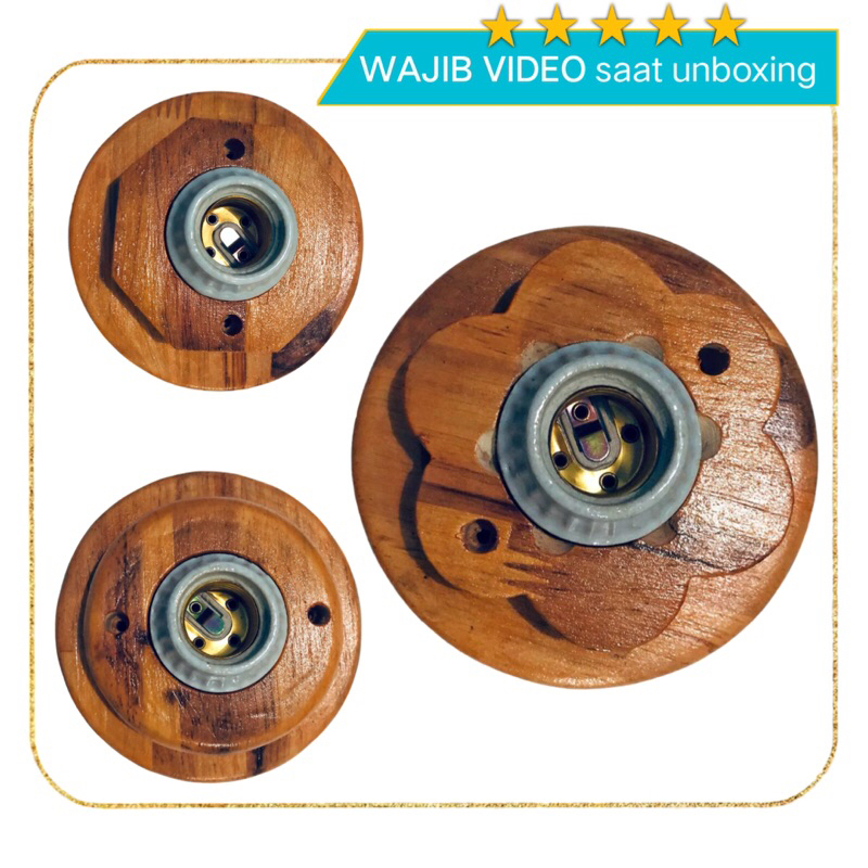 FITTING LAMPU PLAFON 100% ANTI MELELEH HIAS MODEL TERBARU TERBUAT DARI KAYU PILIHAN DAN BERMOTIF