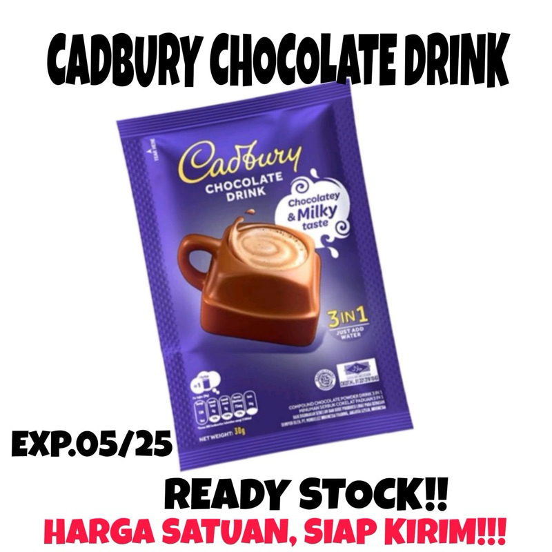 

MINUMAN IMPORT!! EXP 07/2025 cadbury hot coklat Drink 30g / minuman cadbury coklat 3in1 Kemasan Mulus spesial promo diskon gajian sale 6.6