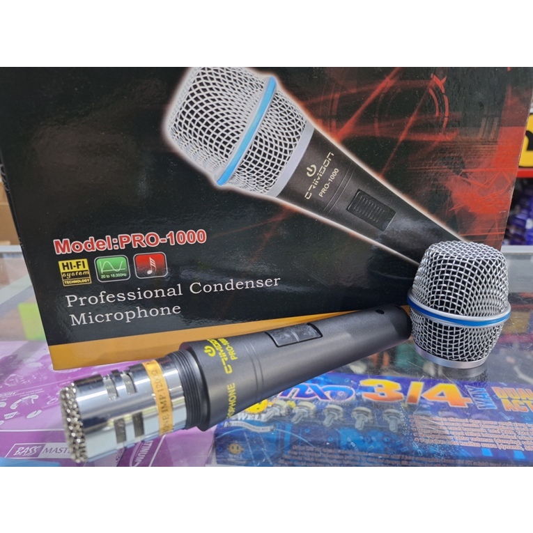 Microphone CONDENSER MIC Cable PROFESIONAL SUPER PEKA SENSITIF CRIMSON NEW