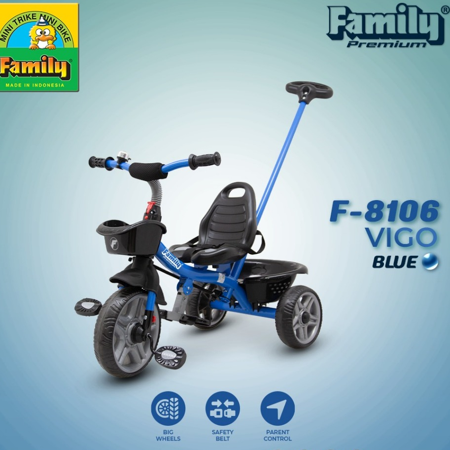 Sepeda tricycle anak roda tiga FAMILY VIGO F-8106 / VERDE F-8105 / VAMOS F-8103
