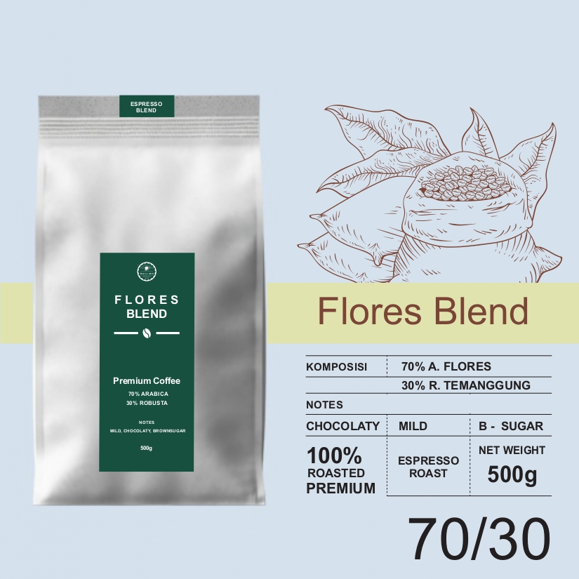 

Kopi Espresso Blend - 70% Arabika Flores 30% Robusta Jawa 500g