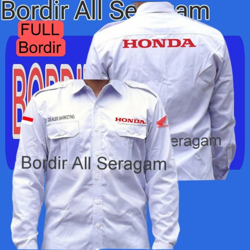 kemeja Honda bordir baju dealer marketing baju sales Honda kemeja kerja sales Honda kemeja pengusaha