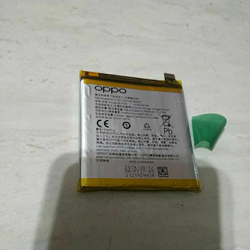 baterai bekas cabutan Oppo Reno 2f ORI blp737