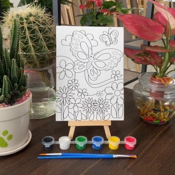 

Berkualitas BS Kanvas Lukis Sketsa Gambar Siap Pakai Papan Kanvas Lukis Menggambar DIY Set Anak Kado Ulang Tahun Hampers