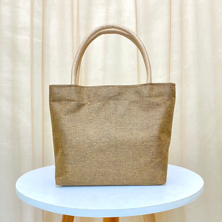 RealPict Tas Jinjing Tali Sumbu Mini Handbag kecil Tas Mukena Tas Tote Bahan Denim Tebal anti air