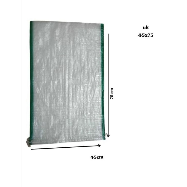 karung beras 25kg ukuran 45x75 transparan baru original isi 25 lembar