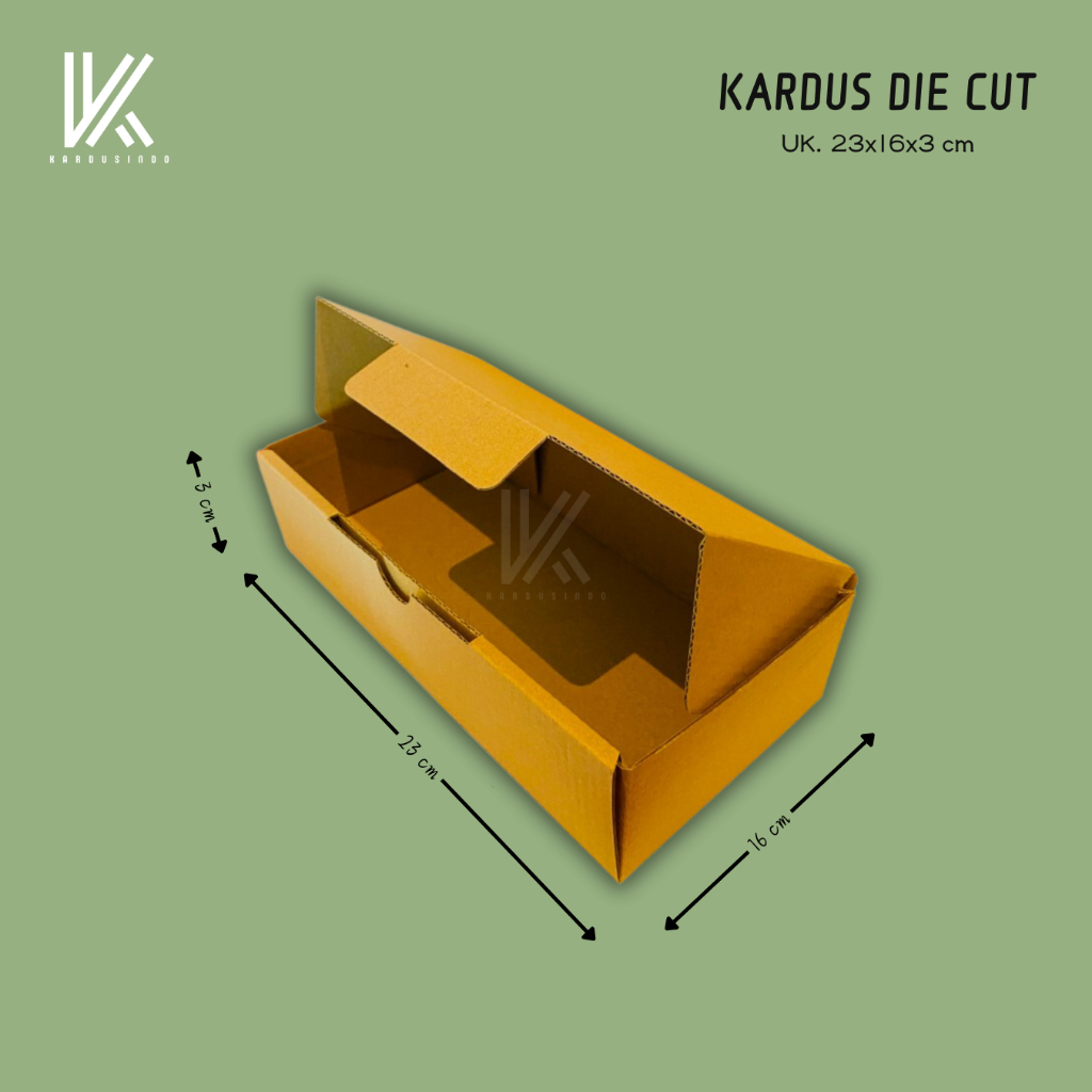 

KARDUS DIE CUT BARU UK 23x16x3 CM