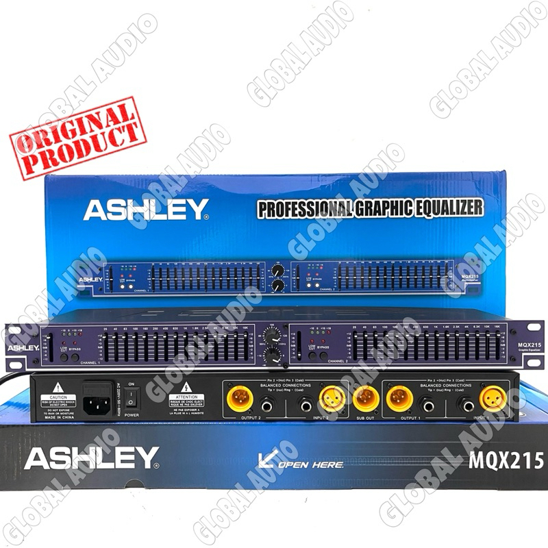 Equaliser Ashley MQX 215 Original Equalizer Ashley Mqx215 Mid Low High Equaliser 2x15 band Bagus ( B