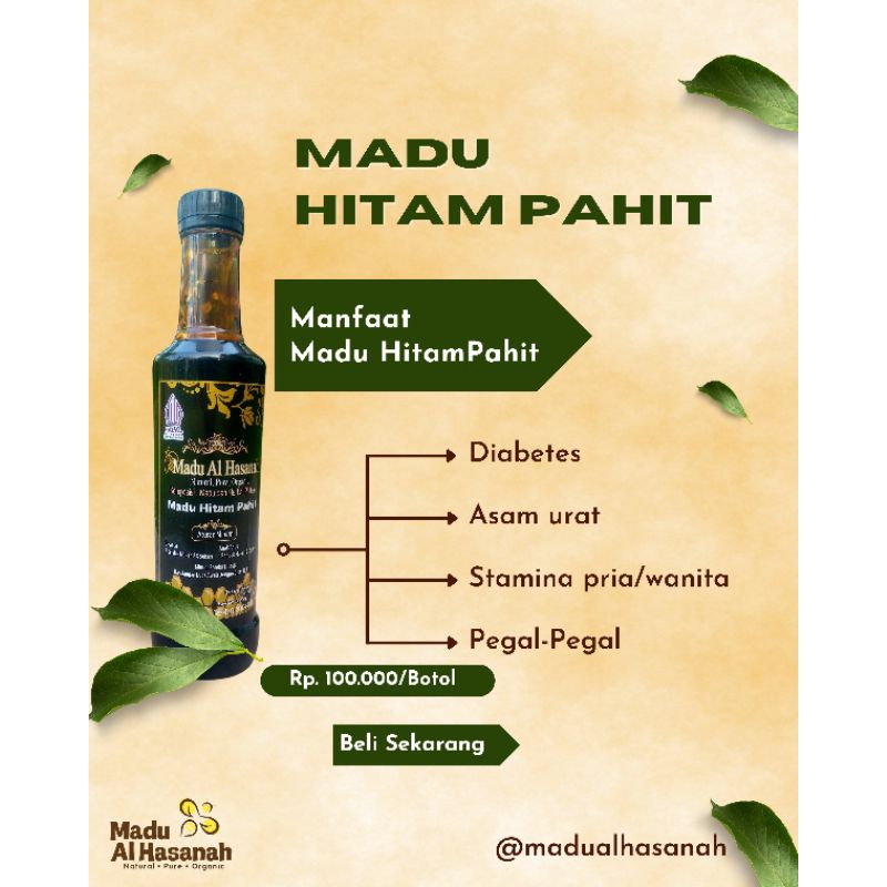 

Madu Hitam Pahit Al Hasanah 500gr