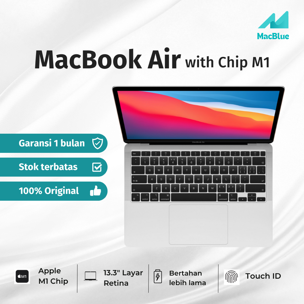 Macbook Air M1 2020 13 Inch 8/256GB 8/512GB Second Original Space Grey Gold Silver - Macblue