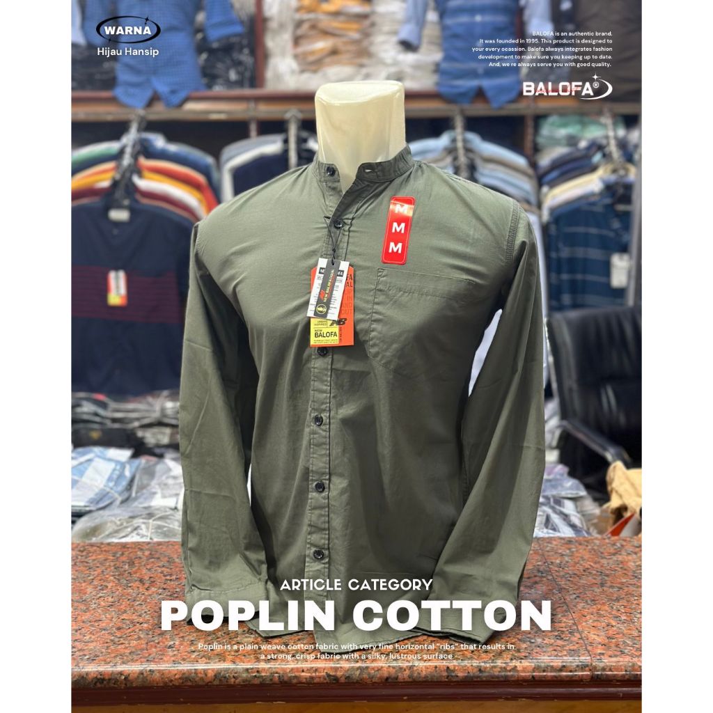 BALOFA BASIC ORIGINAL 100% KEMEJA POLOS PRIA HEM POLOS PRIA ATASAN PRIA TERBARU KEMEJA  KERAH SHANGH