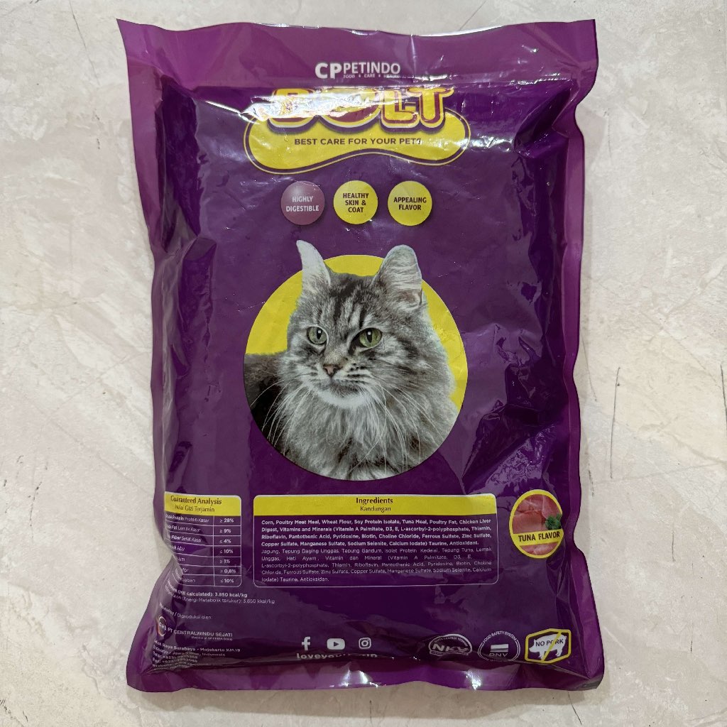 BOLT Kucing Adult 1kg Makanan Kucing Dewasa Dry Cat Food
