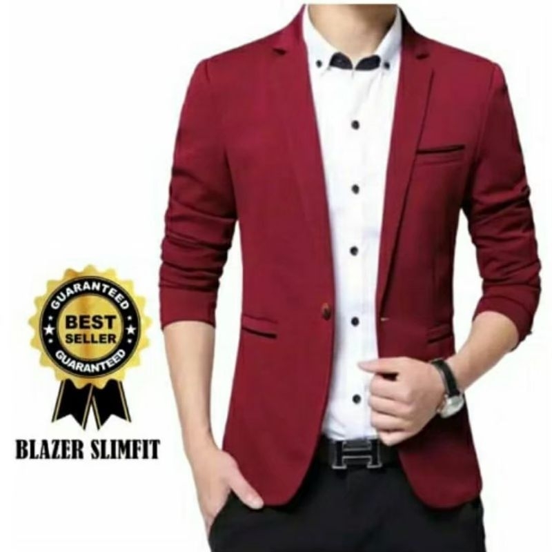 Jas pria/jas blazer pria/jas blazer/jas blazer pria slimfit/jas blazer pria casula/jas Maroon