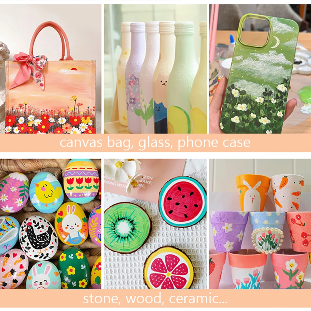 

D3W! [COD] Spidol Akrilik 12/24/36 Warna Warni Set Colors Pen Cepat Kering Tahan Air Spidol Pastel