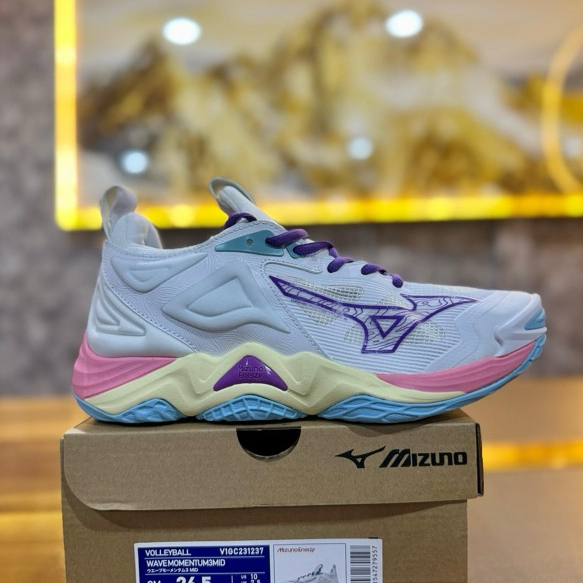 Sepatu Voli Mizuno Wave Momentum 3 low pink sepatu voli cewek sepatu volly wanita