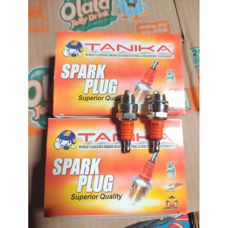 Busi Mesin Potong Rumput 2Tak, chainsaw, sprayer drat Pendek Merk TANIKA ORIGINAL