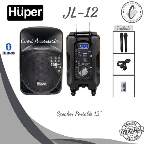 Huper JL12 Speaker Portable Wireless 12" with Bluetooth Original Huper JL-12