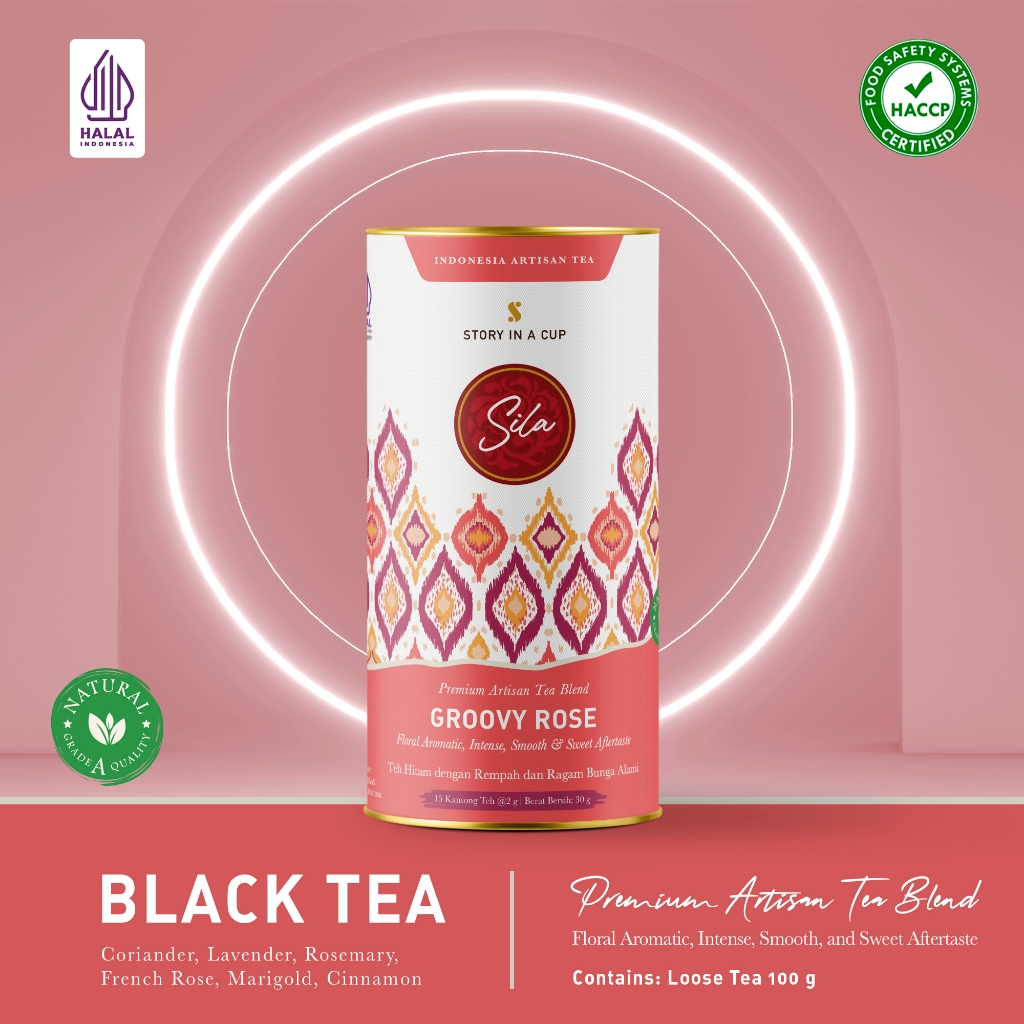 

Sila - Groovy Rose - Daily Gourmet - Artisan Tea Blend - Canister - Teh Premium - Black Tea