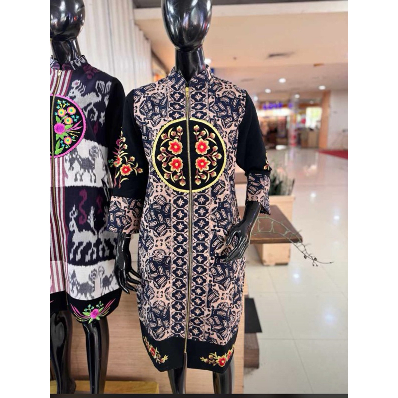 TUNIK DRESS BATIK DOLBY COMBINASI BORDIR EXCLUSIVE THAMRIN CITY