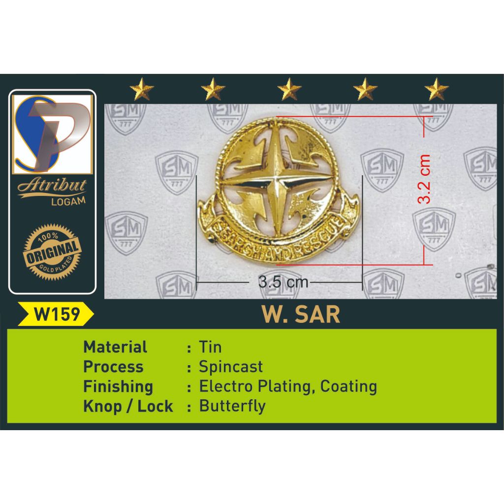 BREVET PIN LENCANA WING SAR TNI