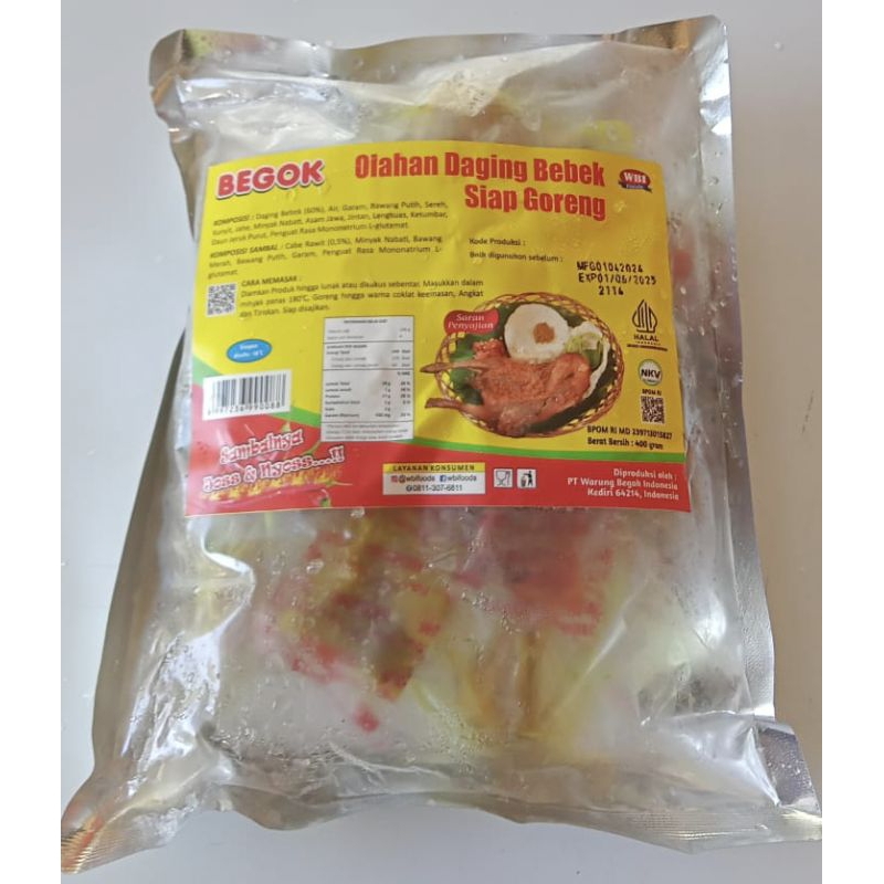 

begok bebek utuh siap goreng 400gr halal murah bandung