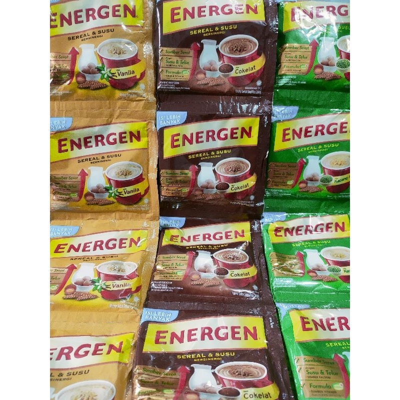 

Energen kacang hijau dan vanila 1 renceng isi 10 pcs