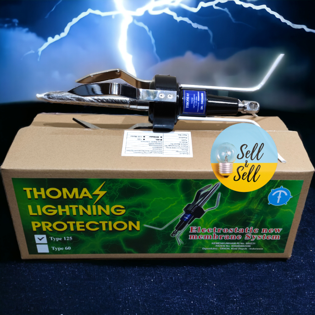 THOMA Lightning Protection TP125 / Penangkal Petir THOMA R-125 (Radius 125 Meter)