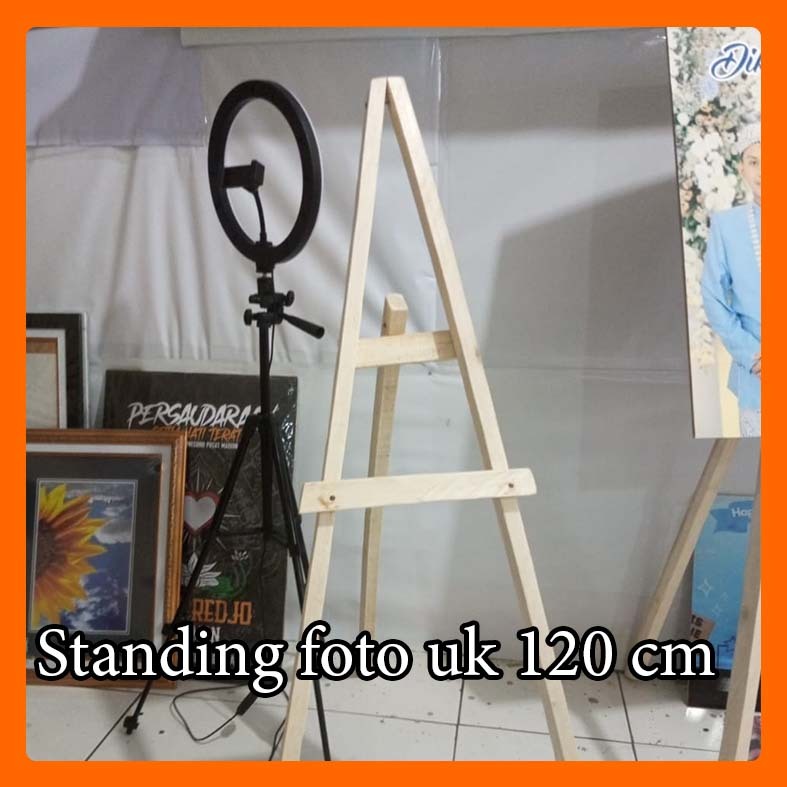 Stand frame foto prewedding besar / stand bingkai kayu / stand lukisan / stand kanvas lukis /Tripod 