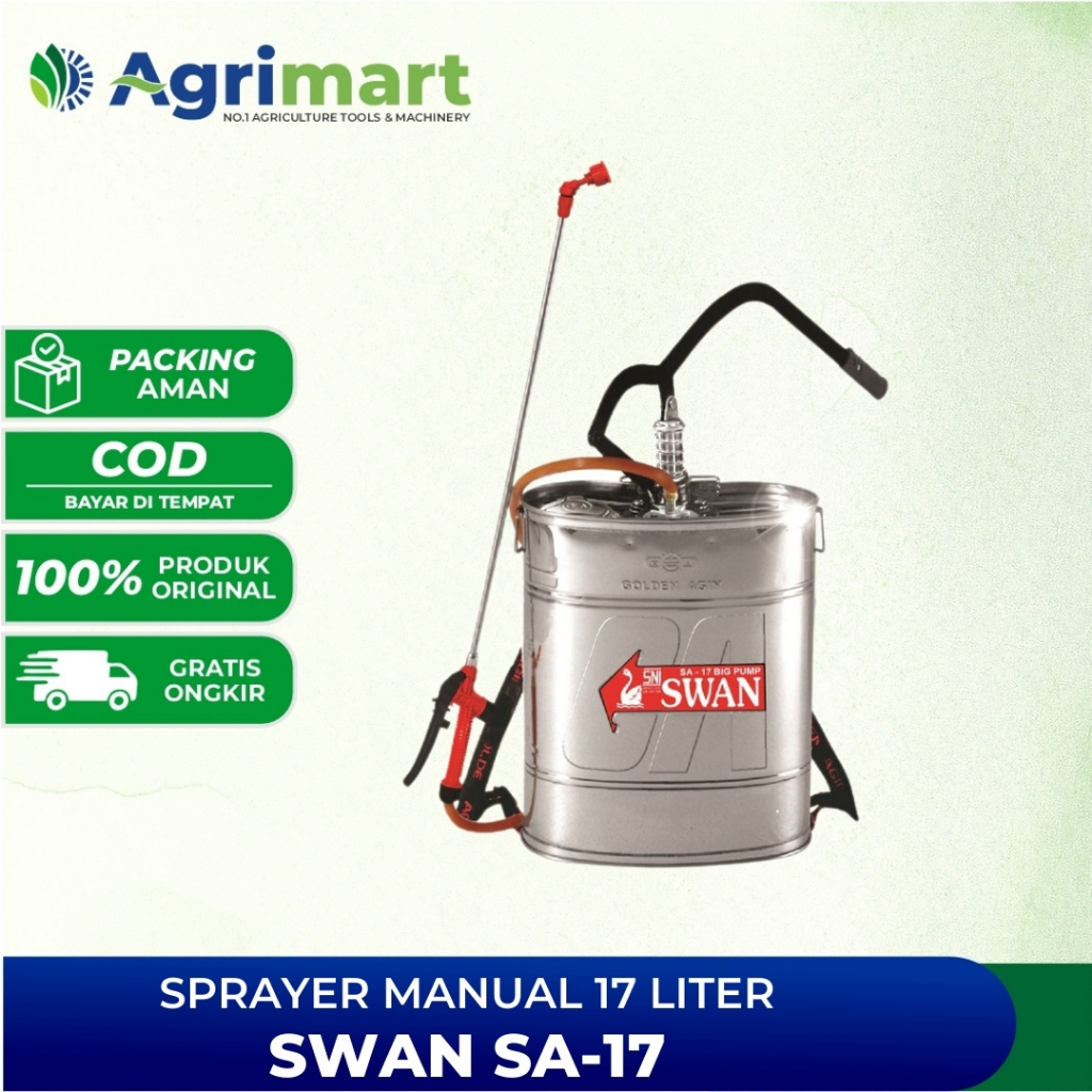 Sprayer Manual Swan SA-17 Tangki Alat Semprot Hama 17 Liter Stainless