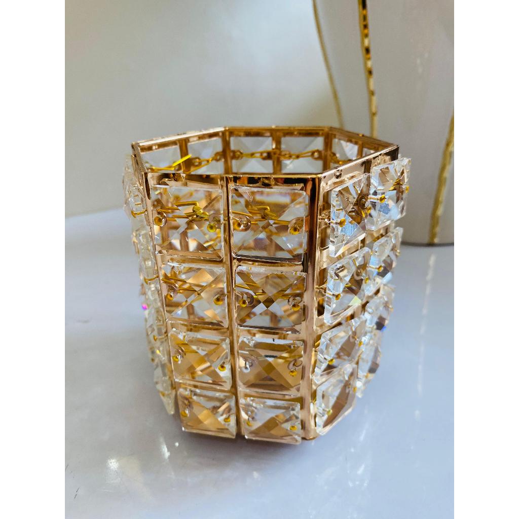TEMPAT PARFUME RUANGAN TEMPAT KUAS  MAKEUP CRYSTAL GOLD