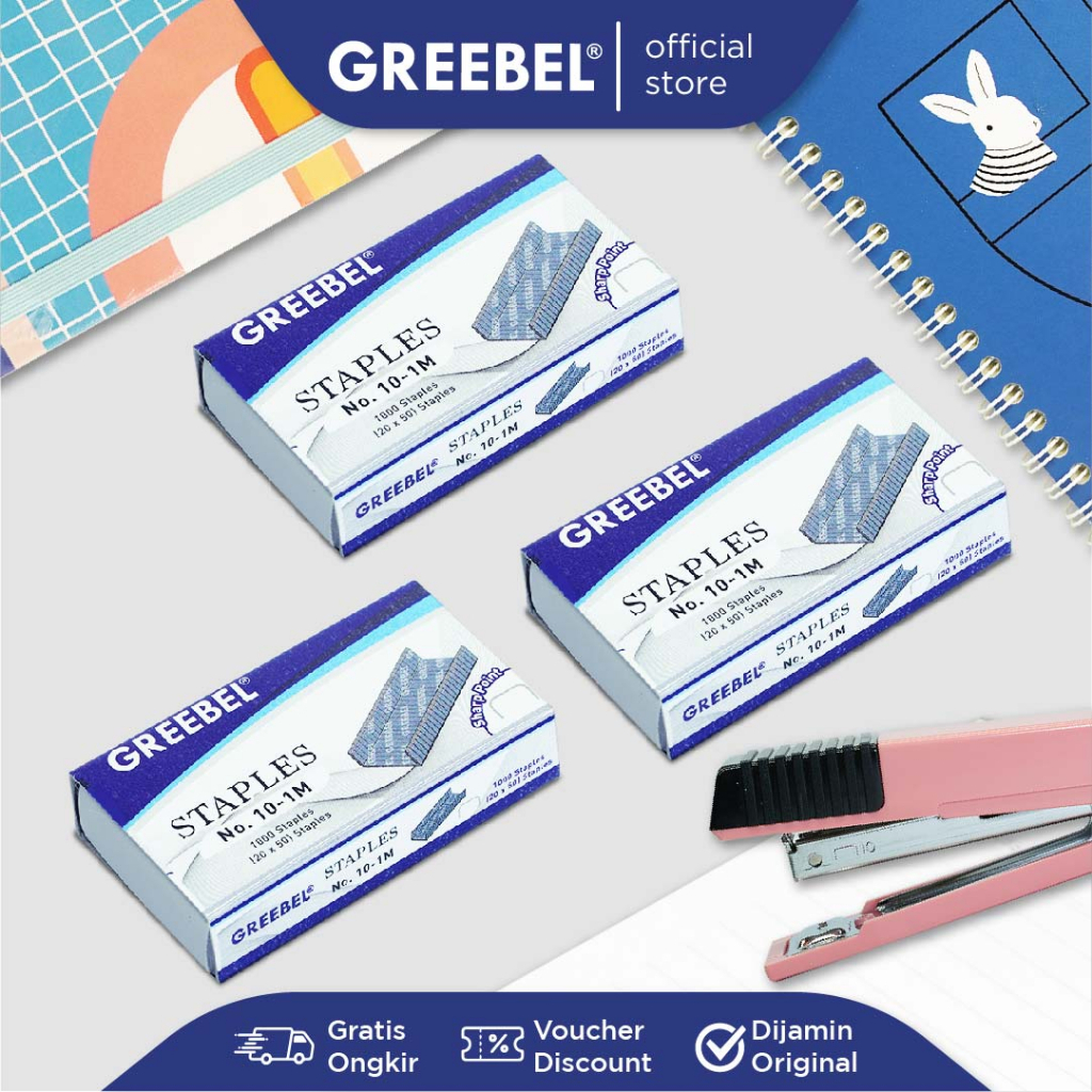 

❤️ Sarjana ❤️ GREEBEL ISI STAPLES 10-1M /isi Stapler/Isi Jepretan/Isi Necis Stapler Hekter/Refill Stapler atk office