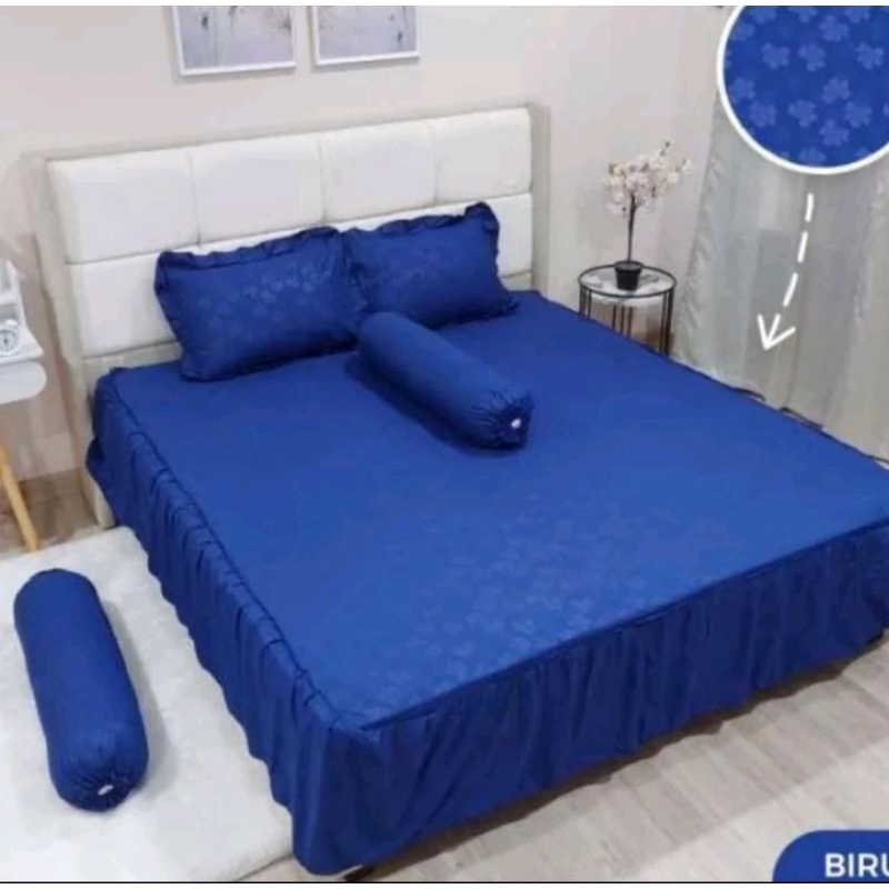 PROMO Sprei Rumbai Sprei Rempel Polos Embos Tinggi 30cm