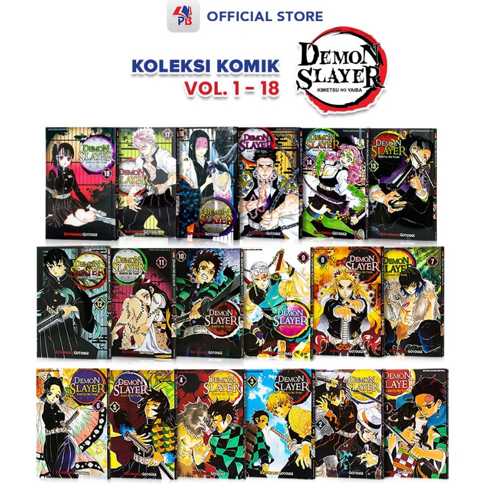 KODE R44I Komik Anime Serial Demon Slayer Kimetsu No Yaiba Volume 1 Sampai 18 Original Karya Koyohar
