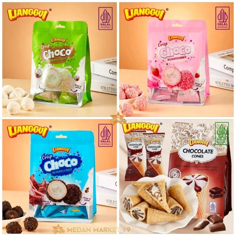 

[HALAL] LIANGGUI CRISP CHOCO BURSTLURRY 80gr | CRISPY CHOCO | WAFER BULAT SALUT COKELAT RASA CHOCO MILK/ COCONUT/ STRAWBERRY/ KELAPA/ STROBERI/ LIANG GUI | SNACK | COKELAT | CEMILAN | WAFER