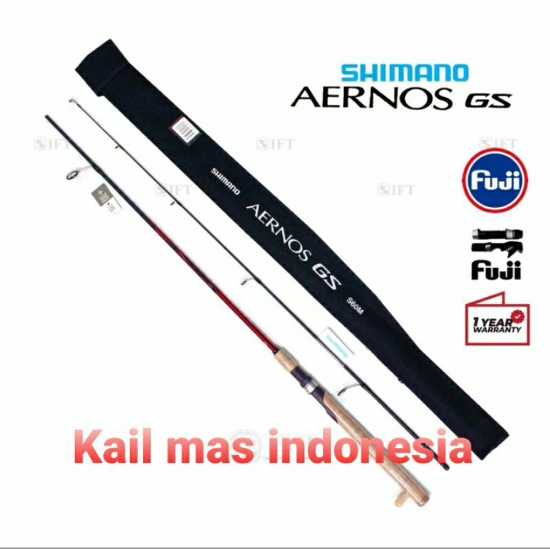 Joran SHIMANO AERNOS GS 180cm(2022] Full Fuji + Seat |Galatama Harian Galapung