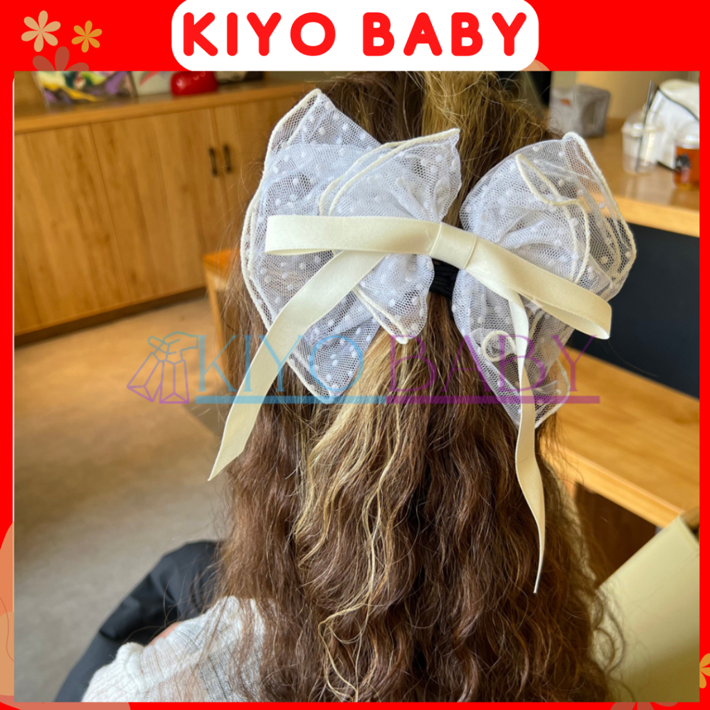 P-153 //JEPITAN PITA RAMBUT RIBBON PUTIH JARING JUMBO KOREA/JEPITAN PITA RAMBUT KOREA/PITA RAMBUT PE