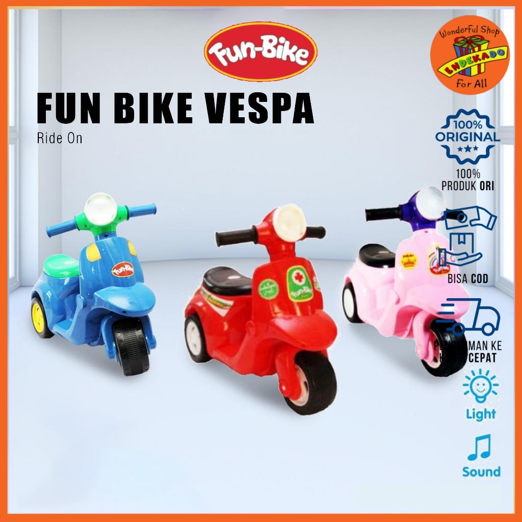 FUN BIKE Vespa - Mainan Tunggang Ride On Anak