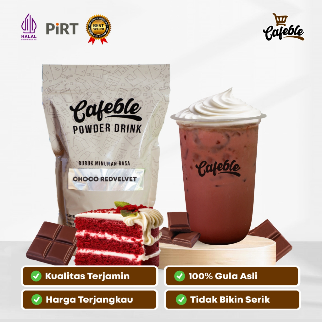 

Cafeble Bubuk Minuman Premium Rasa Choco Redvelvet Kemasan 1 kg