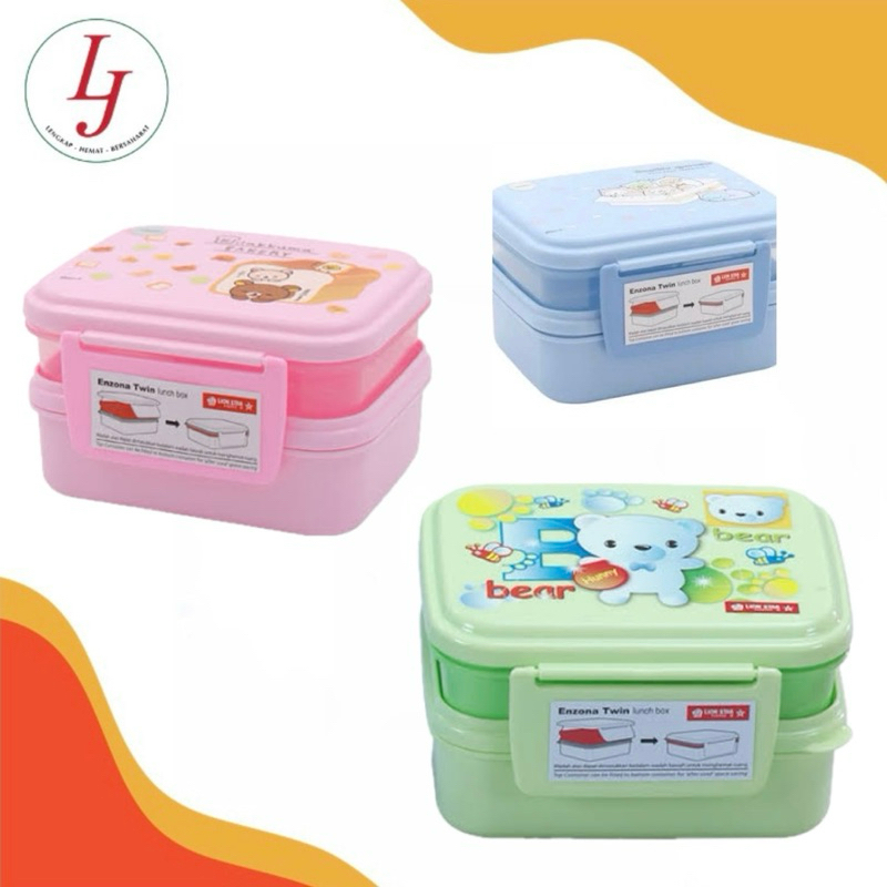 Kotak Makan/ Tempat Bekal Anak 2 Susun Enzona Lion Star Sb-34