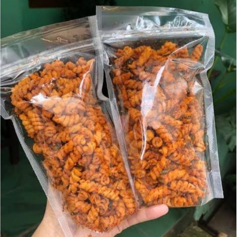 

makaroni spiral pedas daun jeruk ukuran 100grm