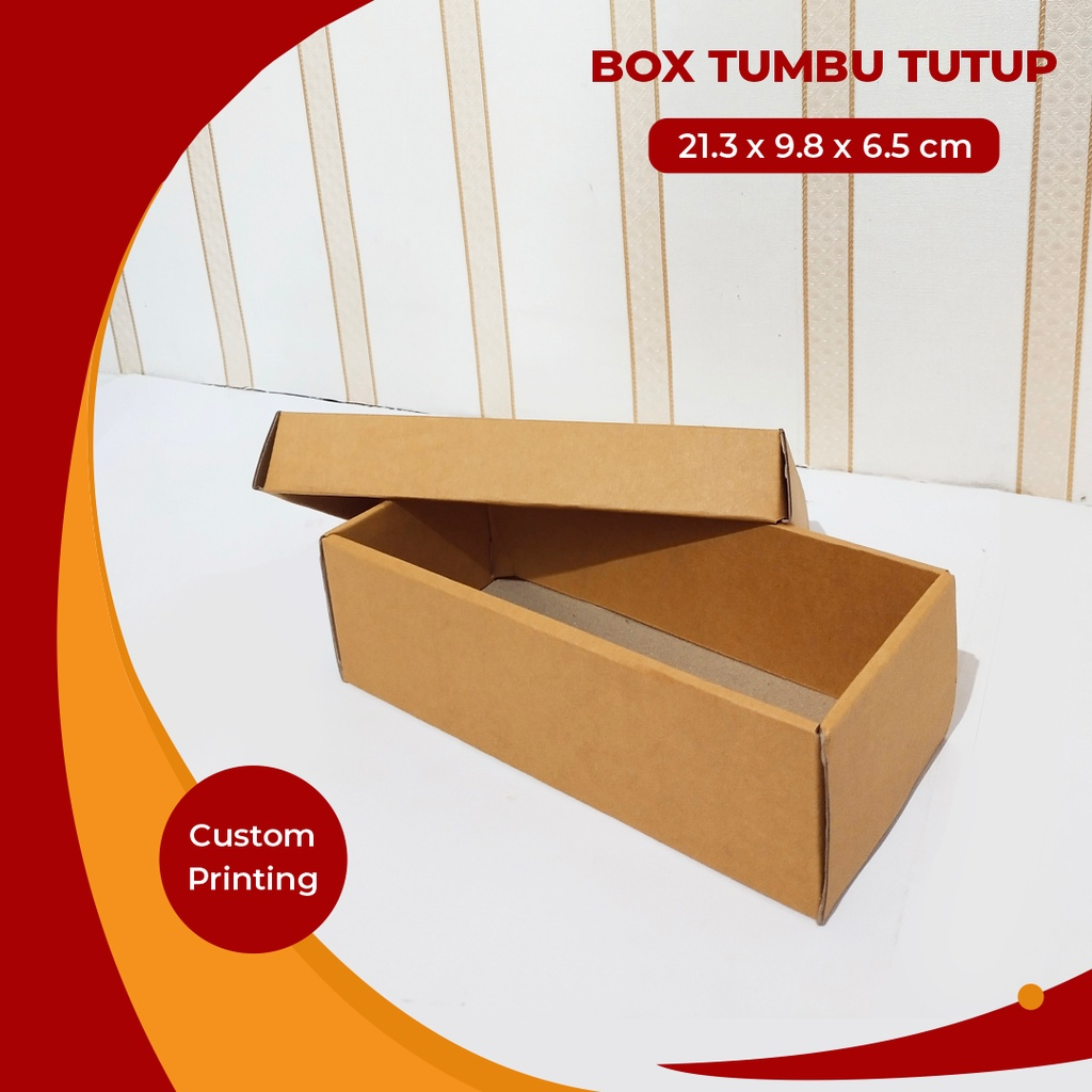 

BOX TUMBU TUTUP UK. 20 x 9 x 6 cm - Karton/Polos/Box Jam Tangan/Box Brownies/Box Kue/Kado/Giftbox