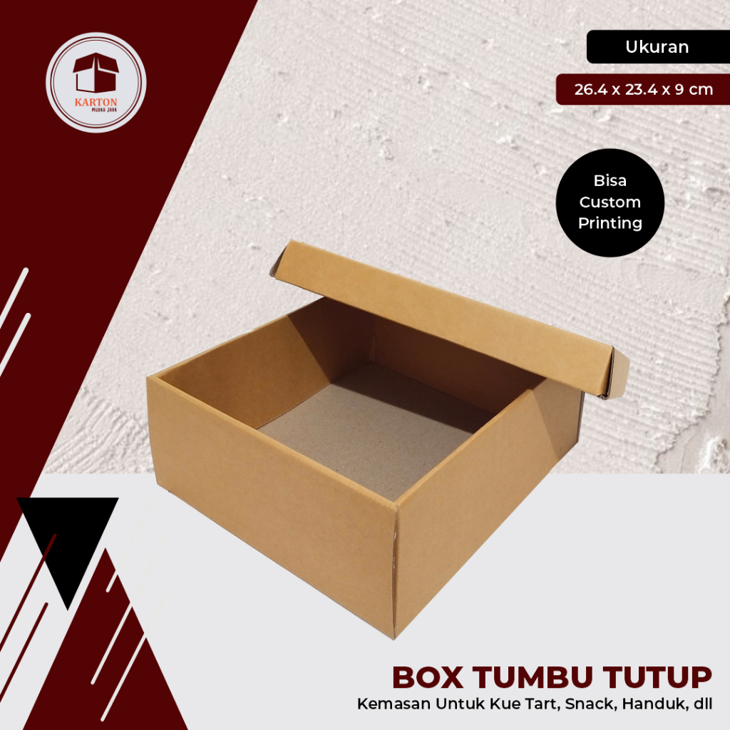 

Kardus/Box Tumbu Tutup 25 x 22 x 9 cm - Box Top Bottom (Atas Bawah Terpisah)