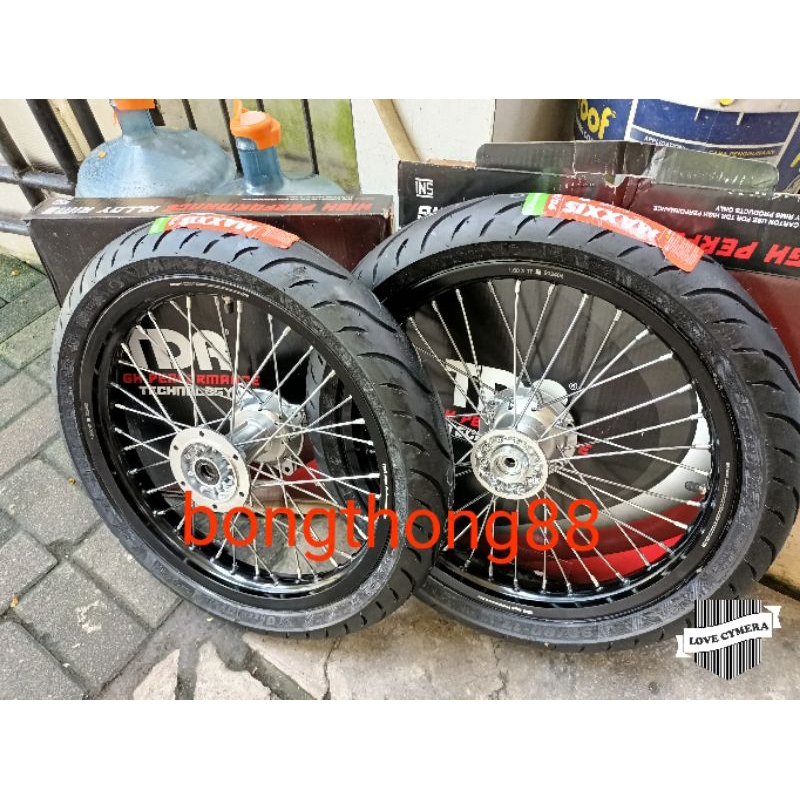 Sepaket Velg tdr 160 185  Ring 17 KLX Dtracker BF 150 Plus Ban maxxis tubles 90/80 dan 90/90 Set jar