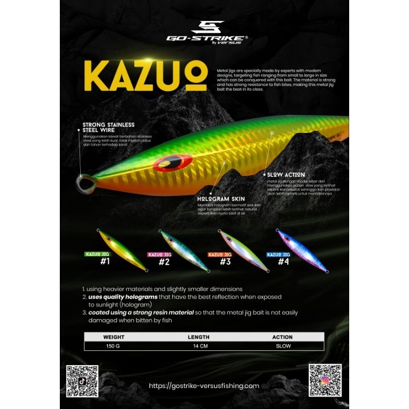 UMPAN KAZUO METAL JIG GO STRIKE 150 GRAM