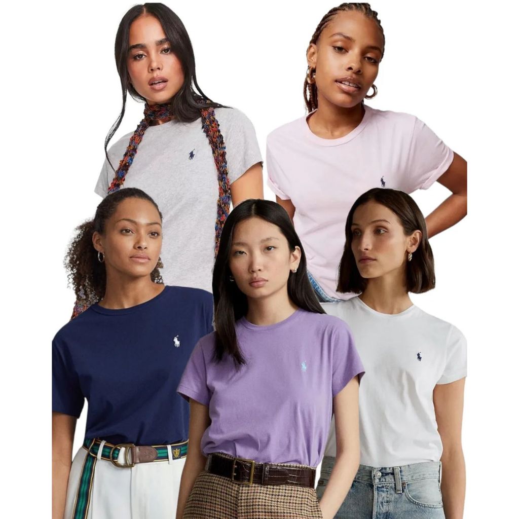 Kaos Wanita Polo Ralph Lauren Cotton Slim Crewneck Tee