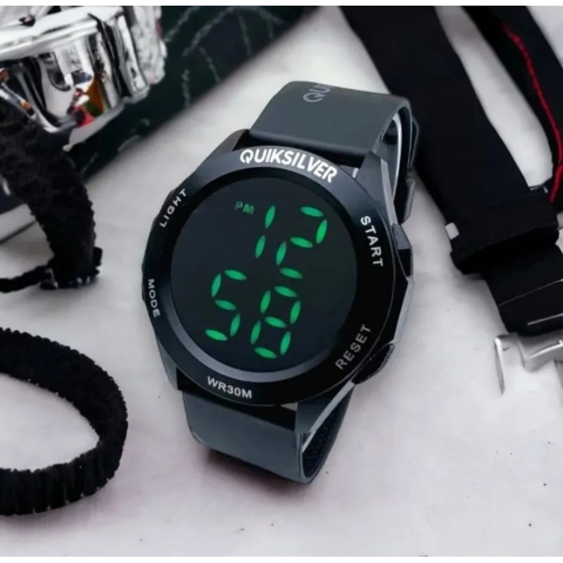 JAM TANGAN DIGITAL PRIA LED TOMBOL DISAMPING (BISA COD) STRAP RUBBER COWO BESAR KEREN