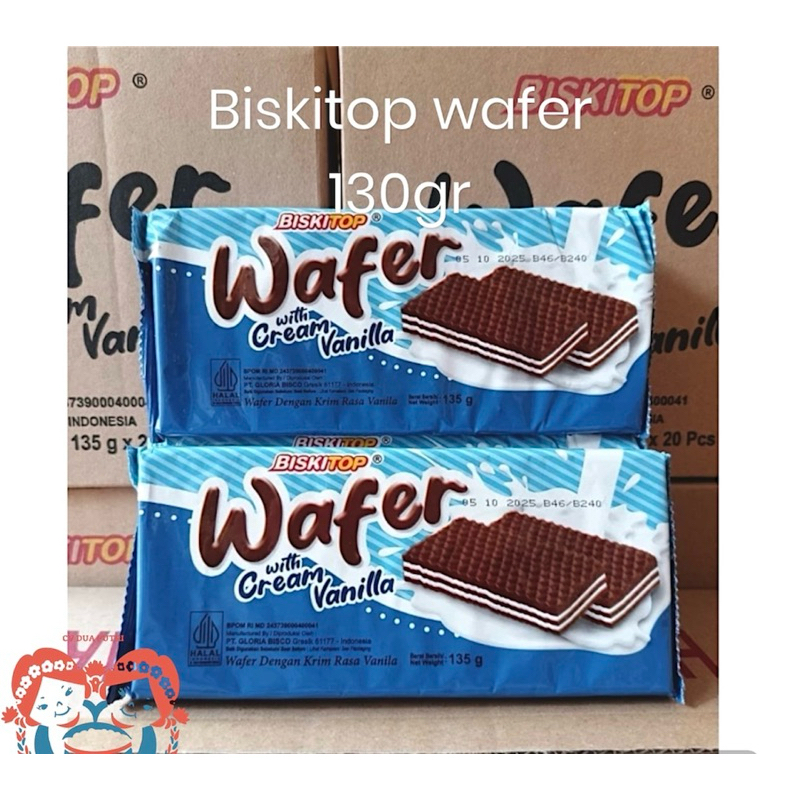 Wafer Biskitop 130gram 1 dos isi 20 pack/wafer asul asul/hampers hajatan/kue hajatan