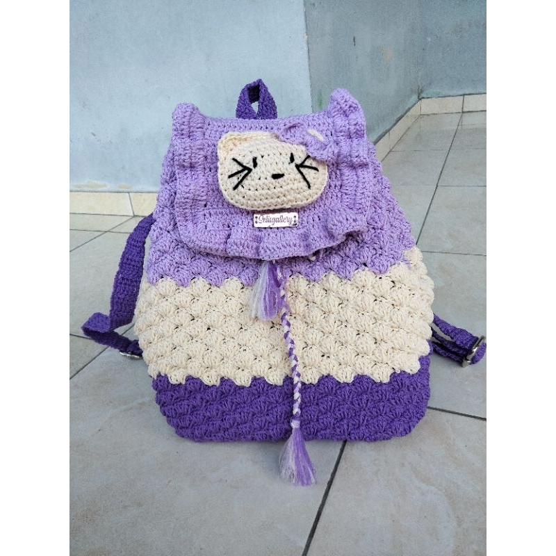 TAS RANSEL HELLO KITTY // TAS RAJUT RANSEL // TAS ANAK HELLO KITTY // TAS RANSEL ANAK