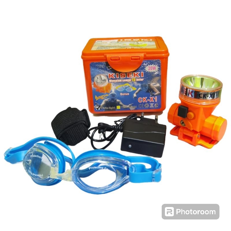 SENTER KEPALA MENYELAM KISEKI 20W CK-X1 CAHAYA PUTIH ORIGINAL 100 % ll SENTER KEPALA DIVING KISEKI 2